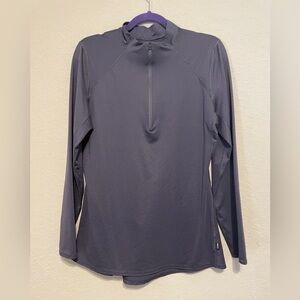 REI Gray/Purple Long Sleeve Quarter-Zip Top